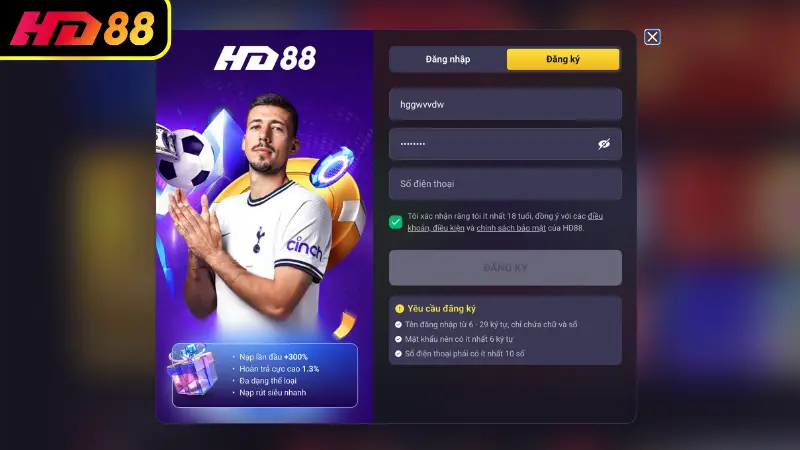 Hướng dẫn chi tiết cách đăng ký tài khoản HD88 cho người mới