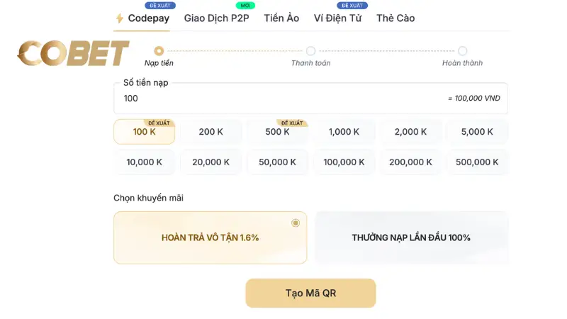 Trải nghiệm nạp rút tiền an toàn và ổn định