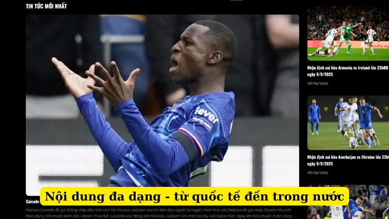 Nội dung đa dạng - từ quốc tế đến trong nước